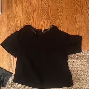 Ann Taylor Elegant Black Short Sleeve Tee